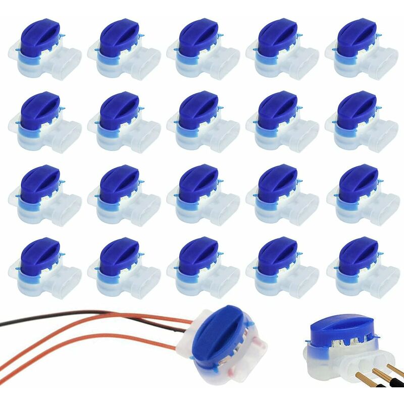 

20 piezas de abrazaderas de cable, conector de cable, conector de cable impermeable, accesorios de cable versátiles con gel para jardín al aire libre