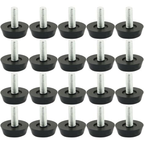 20 piezas de ajuste de muebles para mesa y base de silla, protector de suelo, tornillo deslizante de 22 mm x M6 x 20 mm