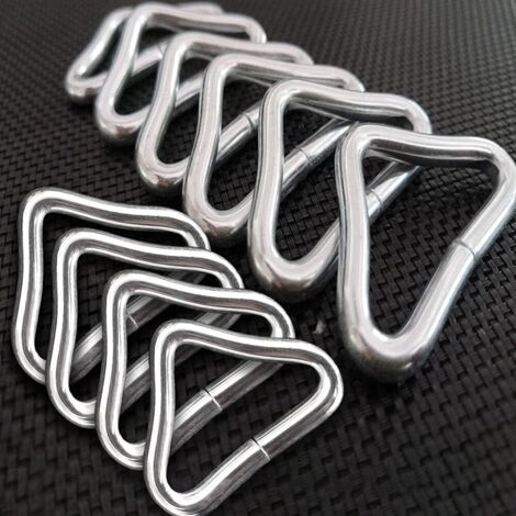 20 piezas de anillos triangulares en forma de V para trampolines (plata)