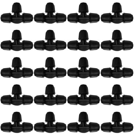20 piezas de conectores de riego por goteo de 4/7 mm, conector de manguera en T con púas, conector de manguera de riego, conector de riego por goteo, para jardín y césped.