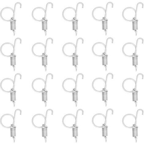 20 Piezas de Soporte para Dedos de Jaula, Cierre Rápido Metálico con Resorte, Soporte Multifuncional para Jaula con Gancho de Mosquetón para Jaulas.