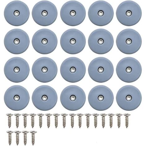 20 piezas deslizadores redondos para muebles de 22mm con tornillos deslizadores de teflón para deslizadores de muebles silla clavo a clavo deslizadores