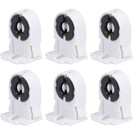 20 piezas soporte de lámpara fluorescente tipo tornillo T8/G13 soporte de lámpara sin puente reemplazo de enchufe de lápida para tubo fluorescente LED