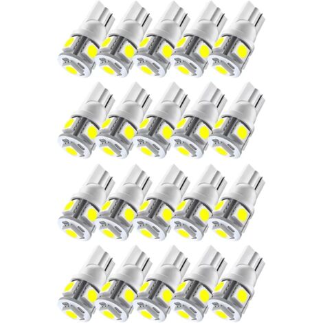 (20 piezas) W5W T10 5050 5SMD Luz de lectura LED para coche