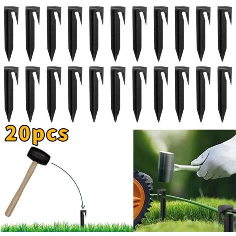 20 piquets de tente en plastique 8,5 cm, piquets de tente de plage robustes, piquets d'auvent, piquets à bord noir pour le camping et plus encore