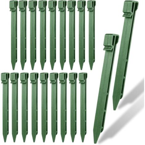 20 piquets en plastique pour fixation de gazon et paysage – résistants, réutilisables, adaptés aux pelouses, géotextiles, bâches et paillis