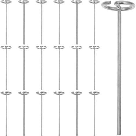 20 piquets métalliques en forme de G pour bordures de jardin