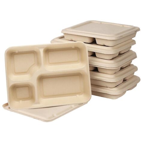 20 Plateaux Carrs Jetables En Bagasse - Biodgradables Et Compostables