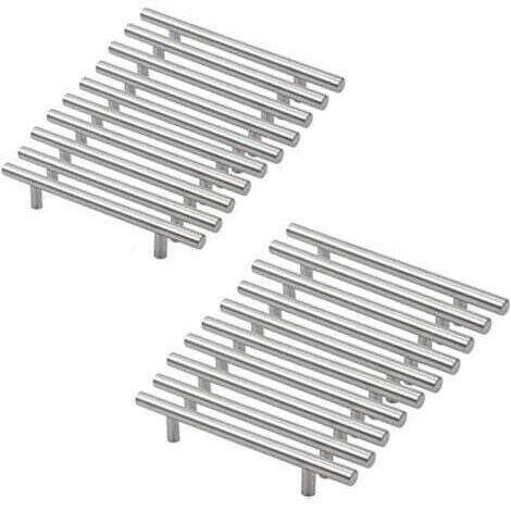 20 Poignées de Cuisine Argent, Poignées D'armoire Creuses Brossées, Poignées de Porte en Acier Inoxydable, avec Vis, Distance de Perçage 128mm, pour Armoire Tiroir Armoire Porte D'armoire