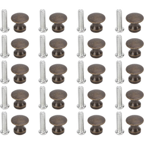 20 Poignées de tiroir en alliage de zinc 12x11mm, tête ronde, couleur bronze vert, pour meuble et boîte à bijoux