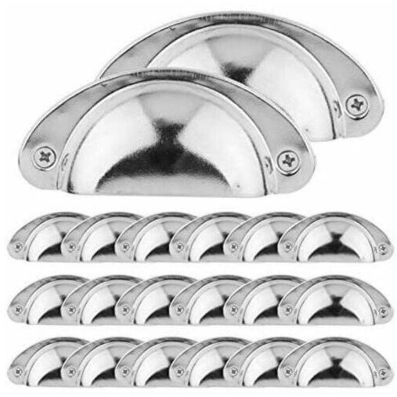 20 poignes vintage Pour tiroirarmoire Fer incurv Bouton retro Argent couleurs multiples Largeight
