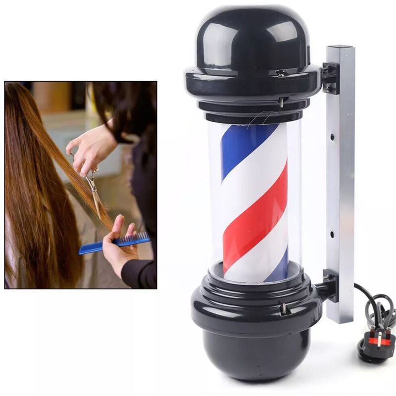 20 pouces Barberstab Leuchtkugel Barbershop Sign Barber Pole led Licht Drehbare