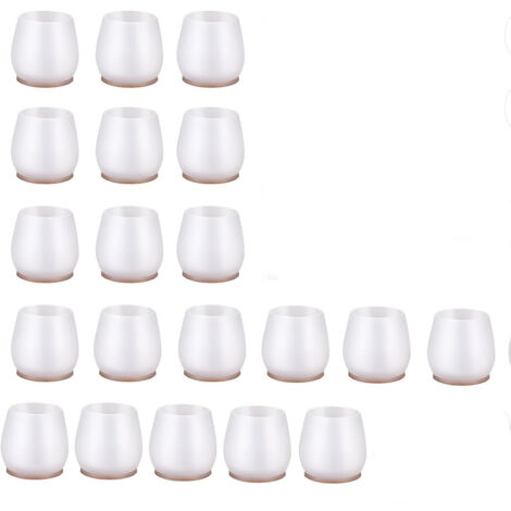20 protectores para patas de silla, transparentes, redondos, antiruido, talla XS