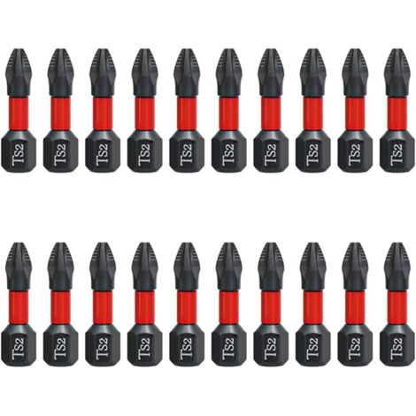 20 punte per cacciavite a croce Phillips da 25 mm, punta magnetica PH2, punta a croce antiscivolo, punta magnetica con gambo esagonale