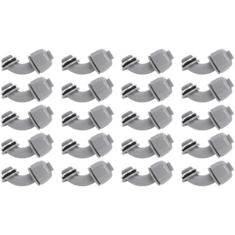 20 raccords électriques en PVC 3/4" NPT à 90° pour conduits liquide-tight flexibles non métalliques - Lot économique