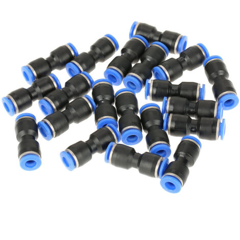 20 raccords pneumatiques droits 6mm OD 1/4" pour système d'air comprimé