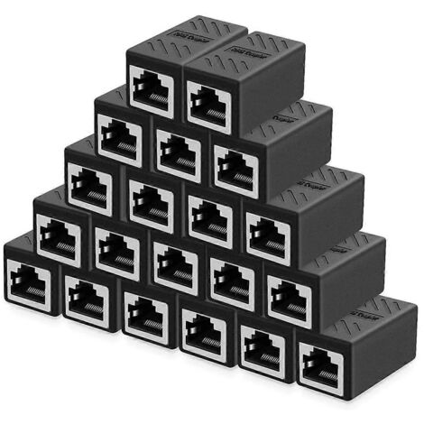 20 rallonges de câble Ethernet, coupleur RJ45 Cat 5 Cat 6 Cat6a
