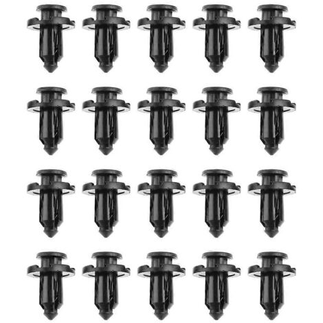 20 rivets de fixation en plastique noir de 10 mm pour ailes de voiture, clips de maintien, pour sous-marin