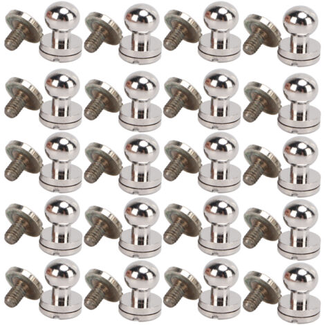 20 Rivets en Laiton Argenté 8x7mm pour Sacs à Main, Ceintures et Accessoires DIY Durables