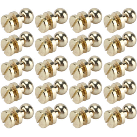 20 rivets en laiton imitation or, résistants à l'usure, pour accessoires de bagages et projets créatifs (8x7mm)
