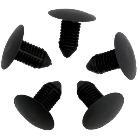 20 rivets en plastique noirs pour pare-chocs et ailes de voiture Ford (trou de 10 mm) - Neufs
