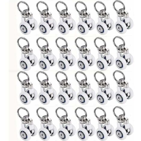 20 rodillos para riel de cortina de 38 x 20 mm, polea silenciosa, para accesorios de cortinas en baños y dormitorios.