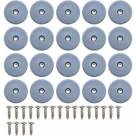 20 runde Möbelgleiter (22 mm), inklusive Schrauben, Teflongleiter für Möbel, Stuhlgleiter, Nagelgleiter