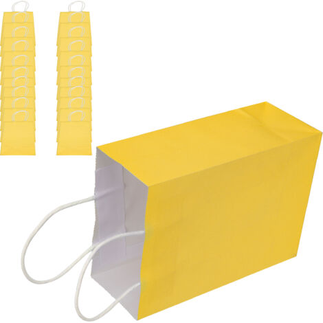 20 Sacs Cadeau en Papier Kraft Réutilisables pour Anniversaire, Mariage, Fêtes - 15x8x21cm - Emballage Écologique Pratique
