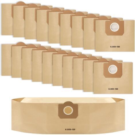 20 Sacs d'aspirateur pour Karcher WD3/MV3/ WD 3 Premium,Sacs Filtrants en Papier 6.959-130.0 Compatible A2201/2204/2504/2554/2251/2604,SE 4001 4002, Filtre Sacs en Papier Aacs d'aspirateur