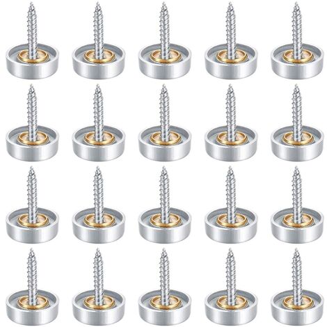 20 Sätze Spiegelschrauben 22mm Gebürsteter Edelstahl Zierschrauben Glasmöbel Dekoration