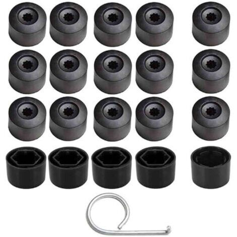 20 Sechskantmutternabdeckungen (17 mm, 4 Diebstahlsicherungen + 16 Standard-Mutternabdeckungen) mit Demontagewerkzeug