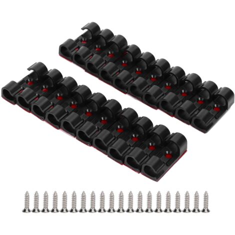 20 selbstklebende Kabelbinder, Schreibtisch-Organizer-Clips, 20er-Pack, Schwarz