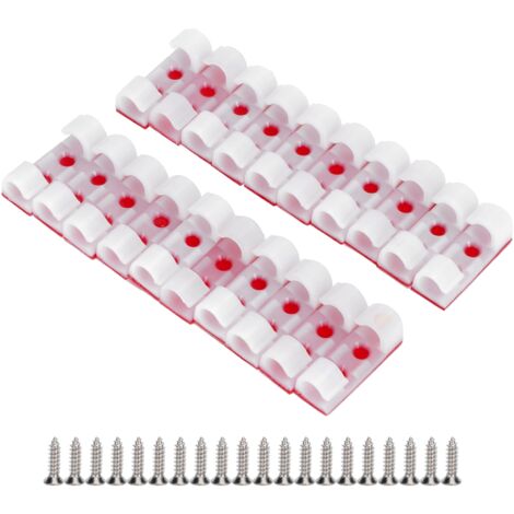 20 selbstklebende Kabelbinder, Schreibtisch-Organizer-Clips (weiß)