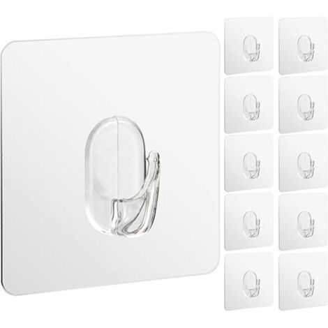 20 selbstklebende, transparente Haken, wasserfeste und langlebige transparente Klebeaufkleber, geeignet für Schlafzimmer und Badezimmer.