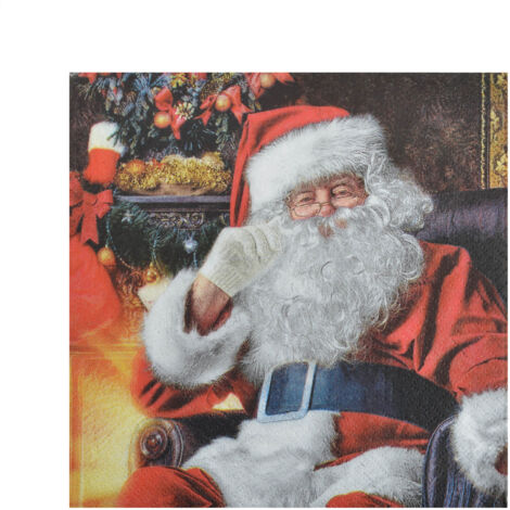 20 serviettes en papier Pere noel dans son fauteuil