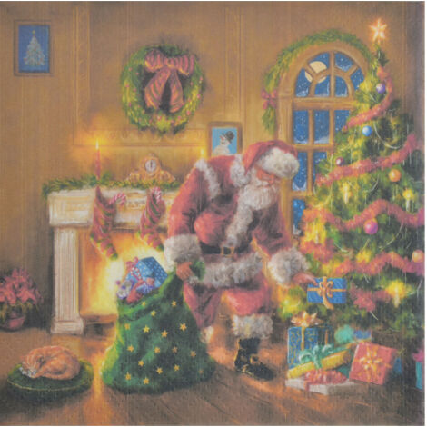 20 serviettes en papier Pere noel et cadeaux