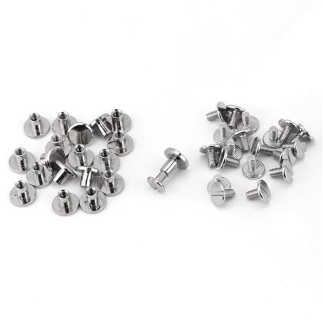 20 set di rivetti a bottone in ottone con testa piatta, viti per lavorazione della pelle, rivetti a chiodo, fai da te per lavorazione della pelle, rivetti in metallo per cintura, cinturino, borsa, sca