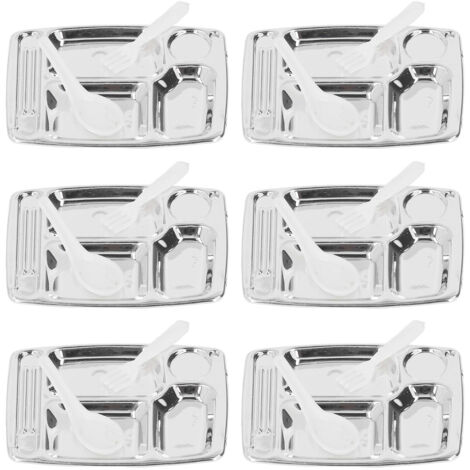 20 Sets Mini Plateaux de Dîner en Résine Argentée avec Couverts pour Maison de Poupée 1/12 1/6, Idéal pour Décoration et Jeu