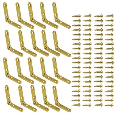 20 Sets vergoldeter 90-Grad-Scharniere, kleine Scharniere für Schmuckkästchen, geeignet für Schmuckkästchen und Schränke.