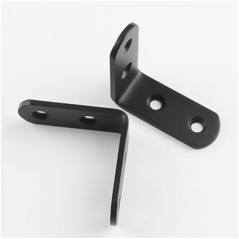 20 soportes de montaje en ángulo recto negros, soporte de esquina en forma de L, 90 grados, soporte de metal de acero inoxidable, 40 x 40 mm