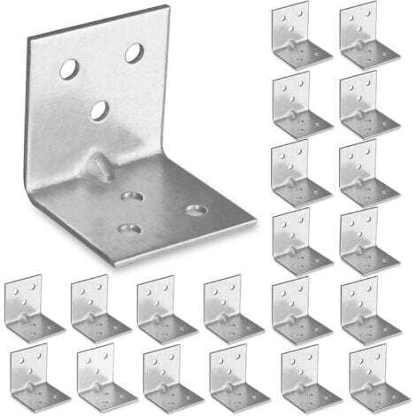 20 staffe angolari (30 x 30 x 30 x 1,5) Staffe di fissaggio ad angolo retto Staffe a L, Staffe angolari in acciaio a 90 gradi, staffe angolari