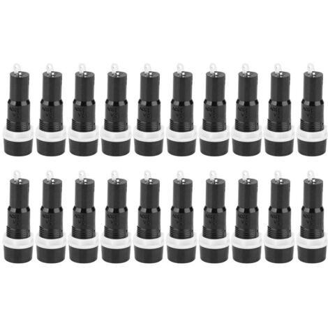 20 Stk. Sicherungshalter, Schalttafel montierter Sicherungshalter mit Schraubverschluss - MF-527, 5 x 20 mm Sicherungsgehäuse, schwarzes Sicherungsschutzgehäuse