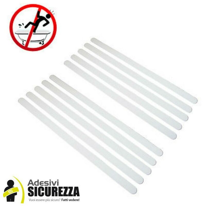 20 Strisce adesive antiscivolo trasparenti per vasca bagno/doccia