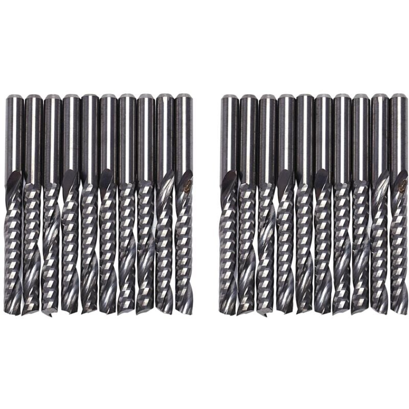 Image of Tlily - 20 Stücke Cnc Fräser 3,175X22 mm Einzelne FlöTe Spiral Carbid Cnc Fräser Fräser