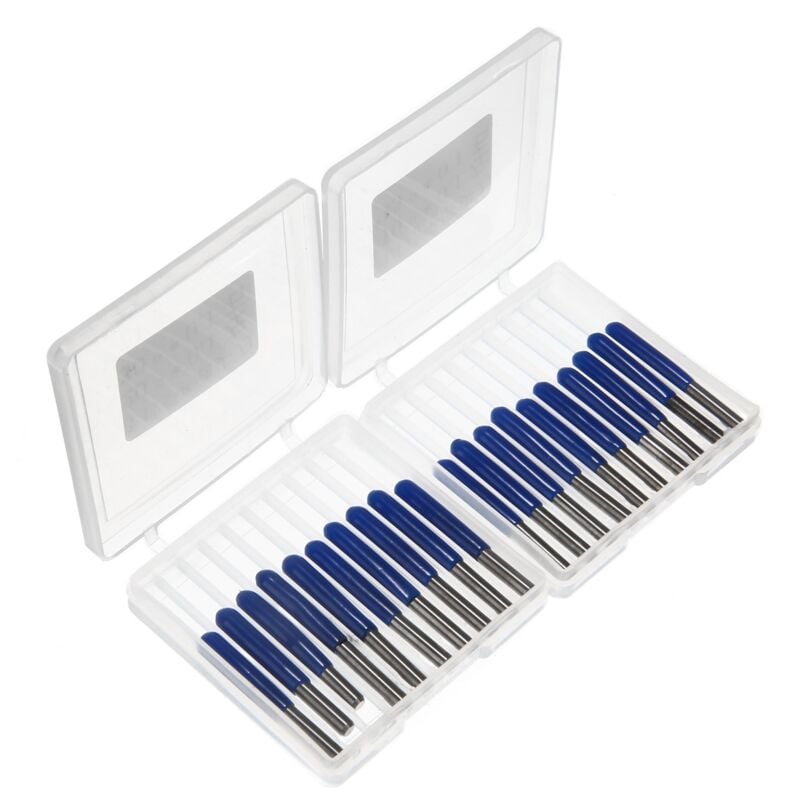 Image of 20 Stücke Hartmetall PCB Gravur Bits 3,175mm CNC Router Bit 10/15/20/30 Grad Fräser Werkzeuge