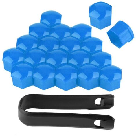 20 Stück 19 mm Auto-Radmutternabdeckungen, Außenschutz (blau)