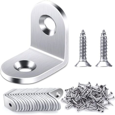 20 Stück 20x20mm rechtwinklige Winkelverbinder, Edelstahl 90 Grad Eckverbinder, L-förmige Winkelverbinder, inklusive Schrauben