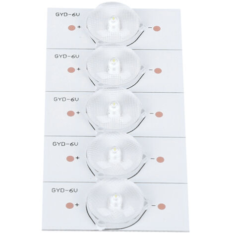20 Stück 6V SMD-LEDs, weißes Licht für TV-Reparaturen, mit optischer Filterlinse