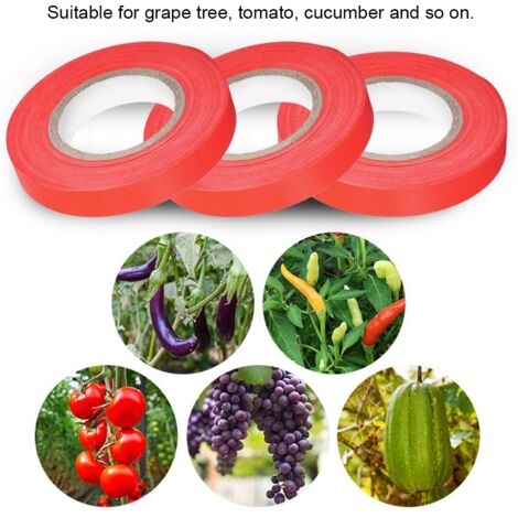 20 Stück Anti-Aging-Gartenbänder aus elastischem Material für Weinreben, Tomaten und Gurken (Rot)