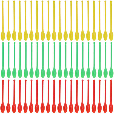 20 Stück doppelseitige Messlöffel aus Kunststoff für Laborzwecke – Rot, Gelb, Grün